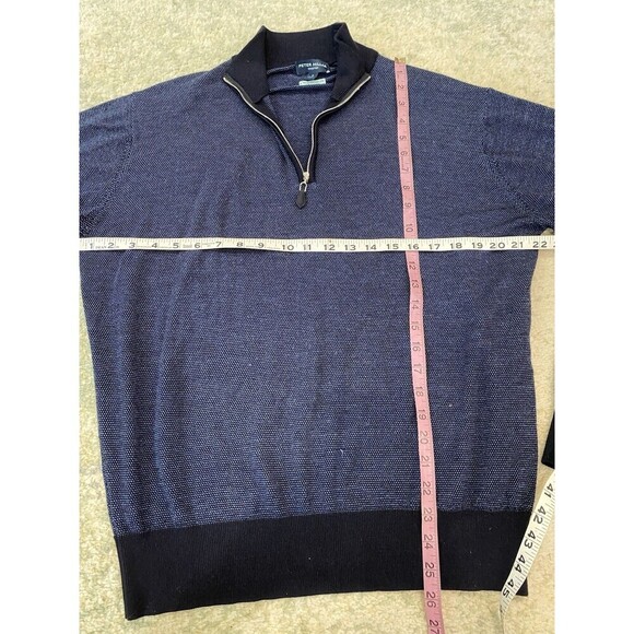 Peter Millar Collection Golf Sweater Mens L Wool Silk Cashmere 1/4 Zip Pullover - Picture 5 of 6